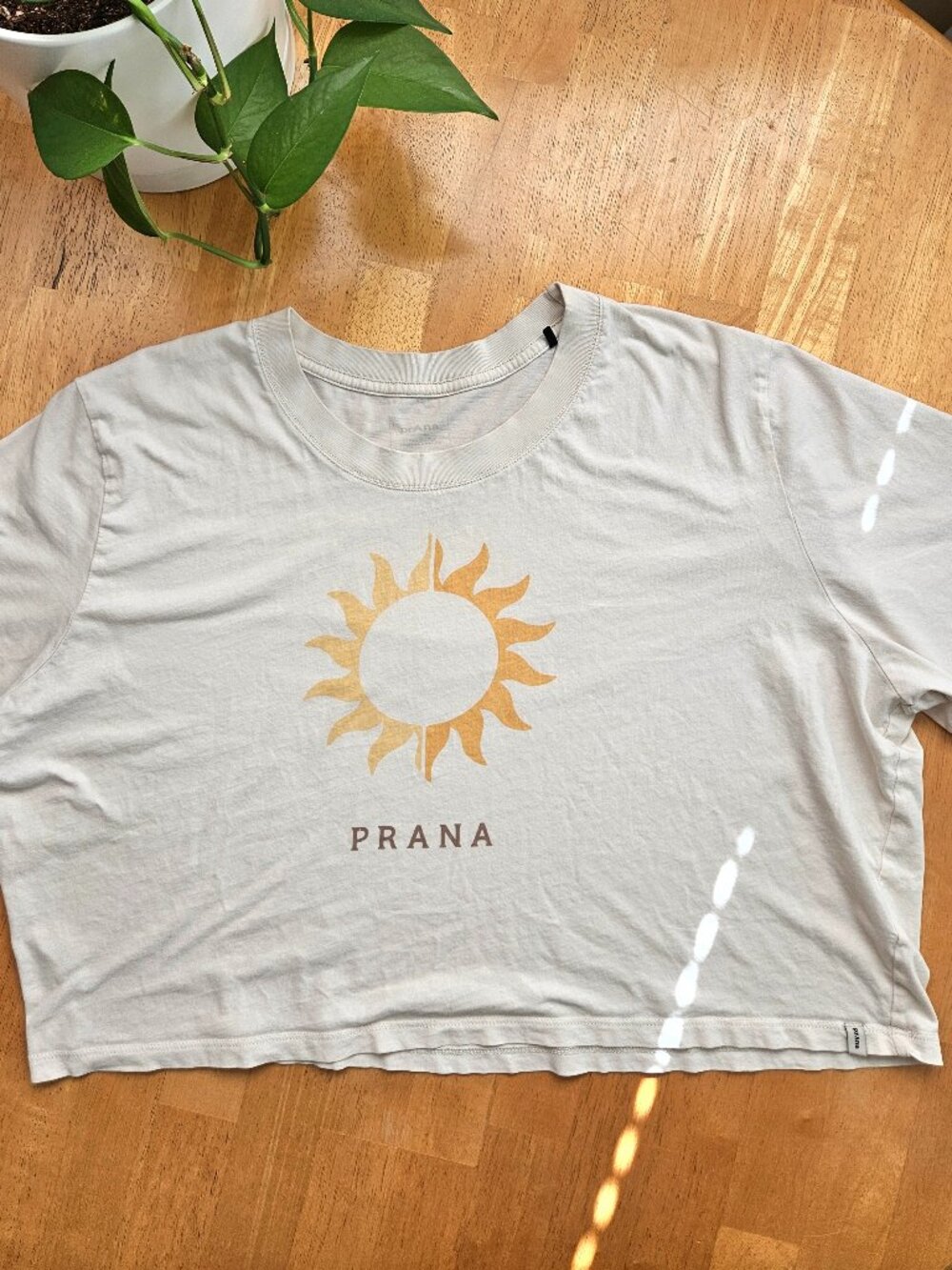 prAna Everyday Vintage-Washed Graphic Crop Tee Large